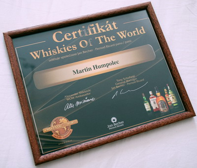 Whisky certifikát